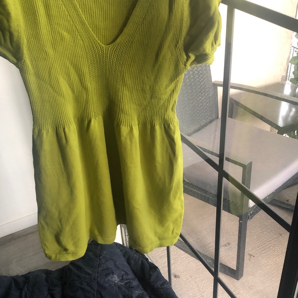 august silk Olive Green V-Neck Short Sleeve Blouse
